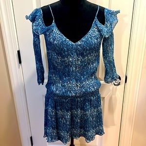 Ramy Brook SILK open shoulder vneck dress